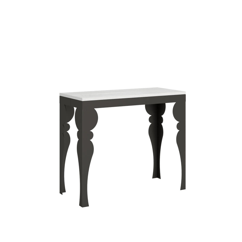 Consolle allungabile 90x40/196 cm Paxon Small Evolution telaio Antracite - Bianco Frassino