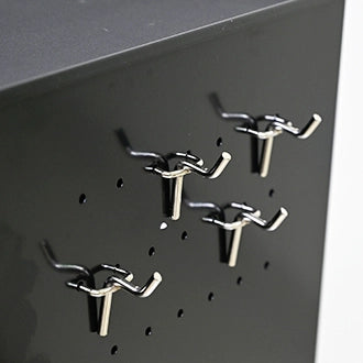 Mobile contenitore con 6 cassetti e ruote; per officina; in acciaio; nero