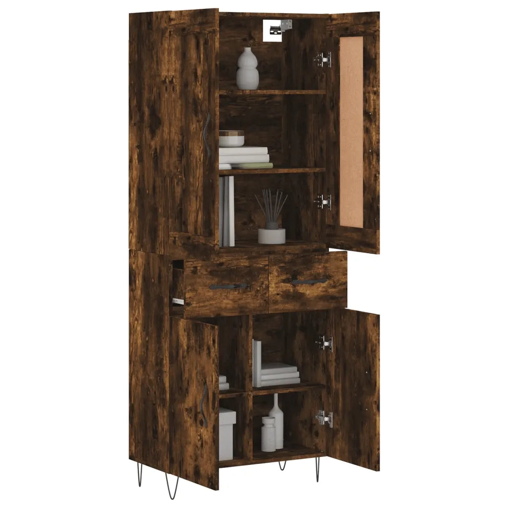 Credenza | Madia | Buffet da pranzo | Armadio da pranzo Rovere Fumo 69,5x34x180 cm in Legno Multistrato