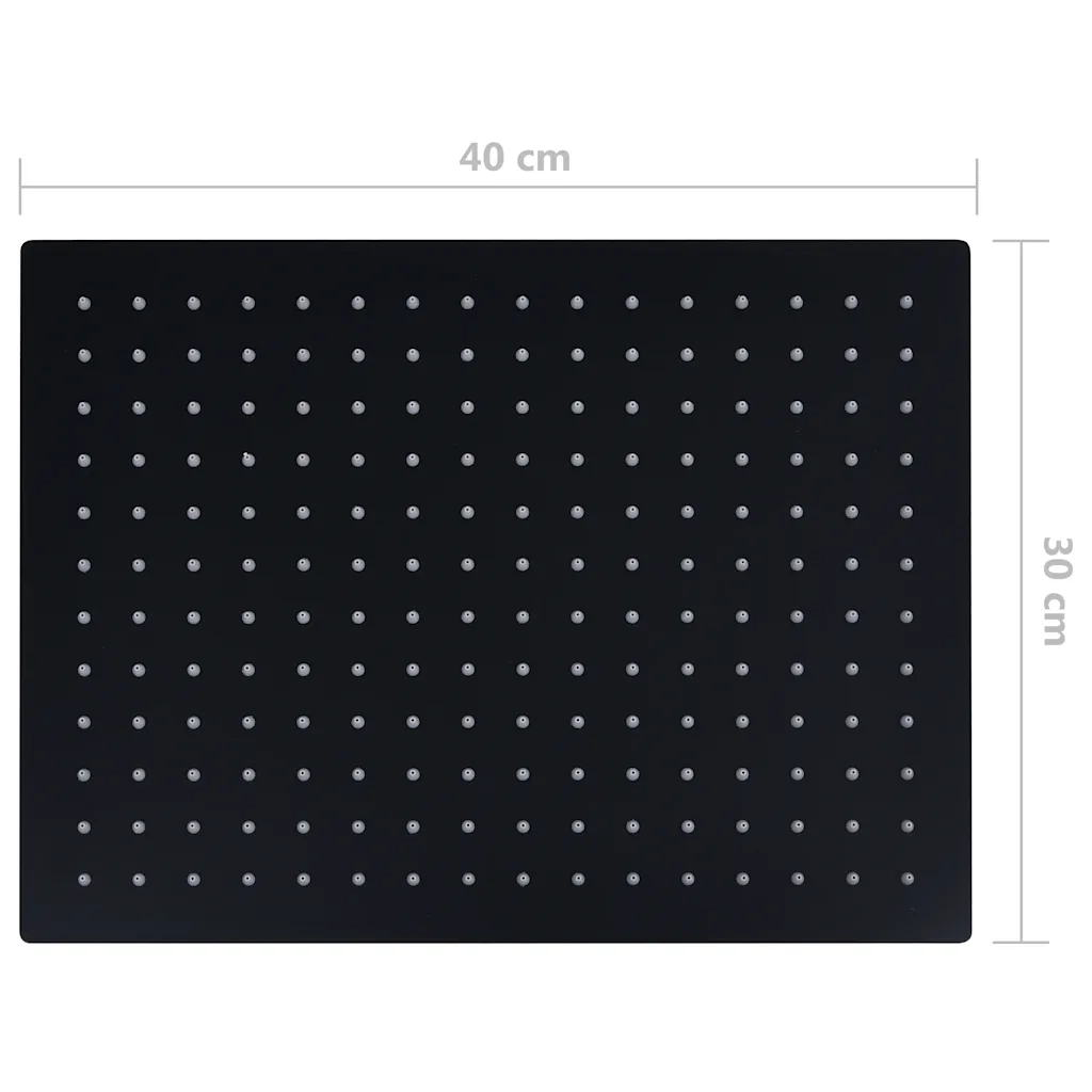 Testa Doccia a Pioggia Acciaio Inox 40x30 cm Rettangolare Nera CFW4484461