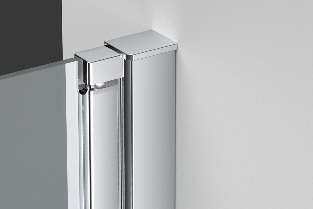 Box doccia angolare 90x90 cm apertura due ante battenti H200 cm cristalli trasparente 6mm profilo CROMATO IVO