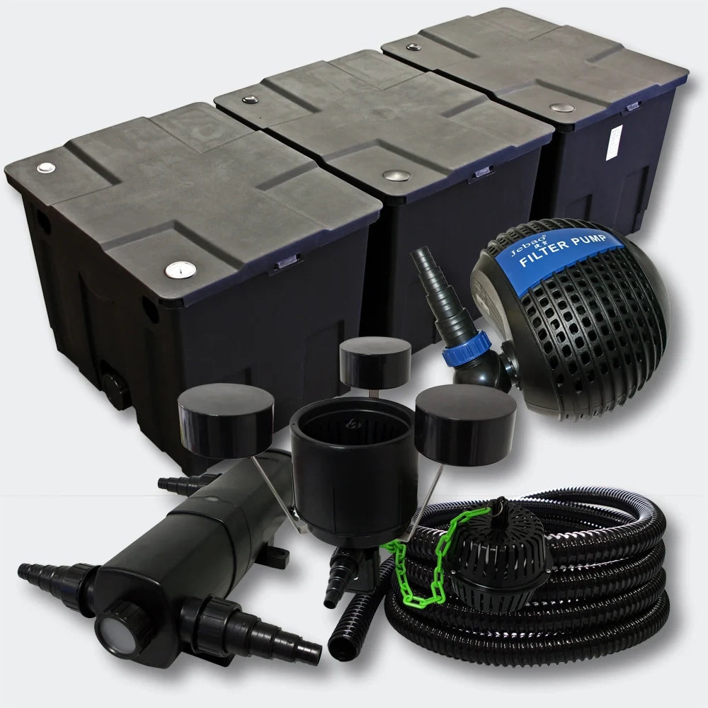 Kit: sistema di filtrazione per laghetto da 90000 l con sterilizzatore UVC da 36 Watt pompa e skimmer (4216460)