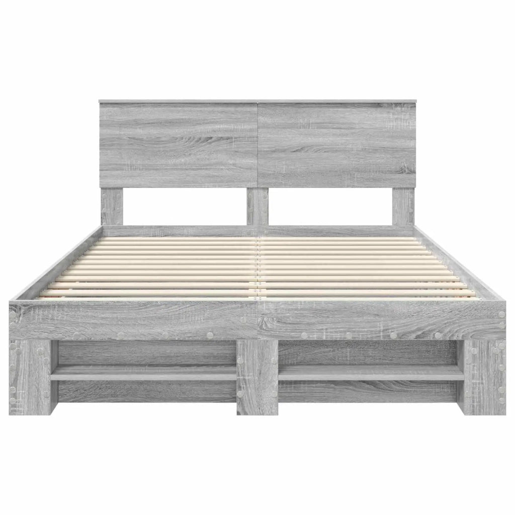 Struttura del letto con testiera Grigio Sonoma 150 x 200 cm 3408751