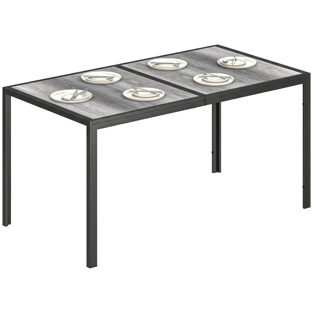 Tavolo da pranzo esterno effetto legno per 6 persone ¨C Xylo ¨C grigio 150x80x74 cm
