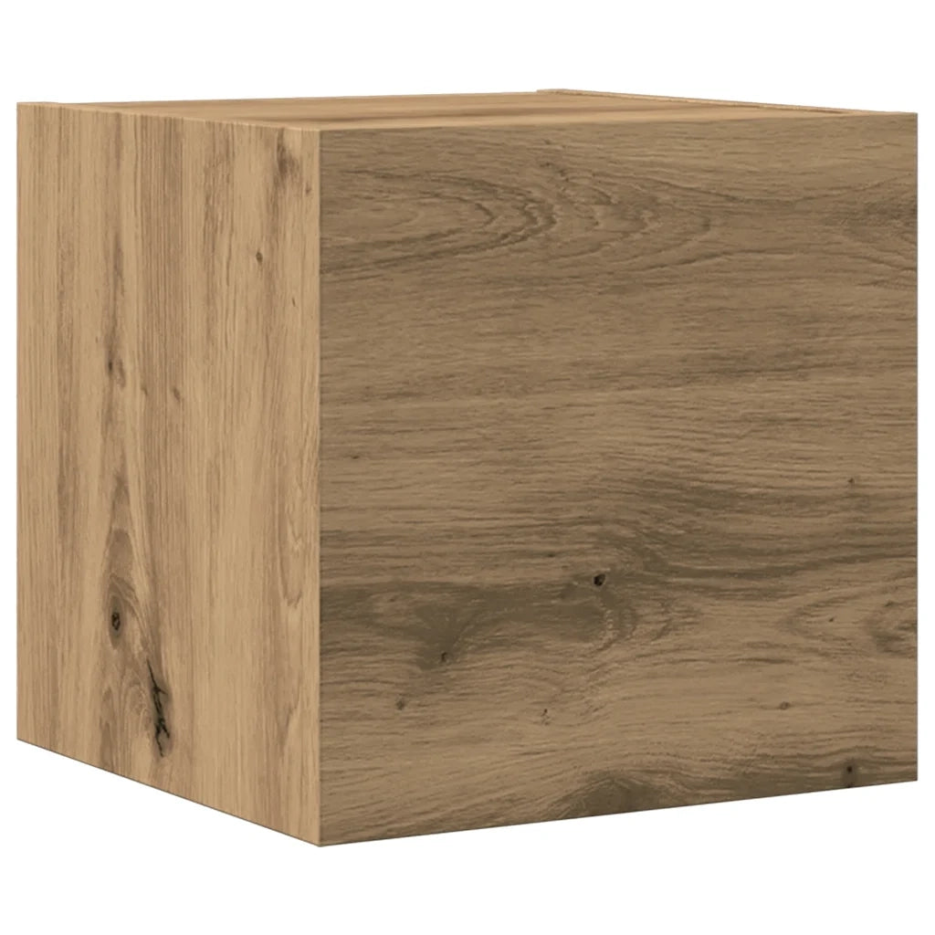 Set Mobile TV 7 pz Montato a Parete Rovere in Legno Multistrato 3329212