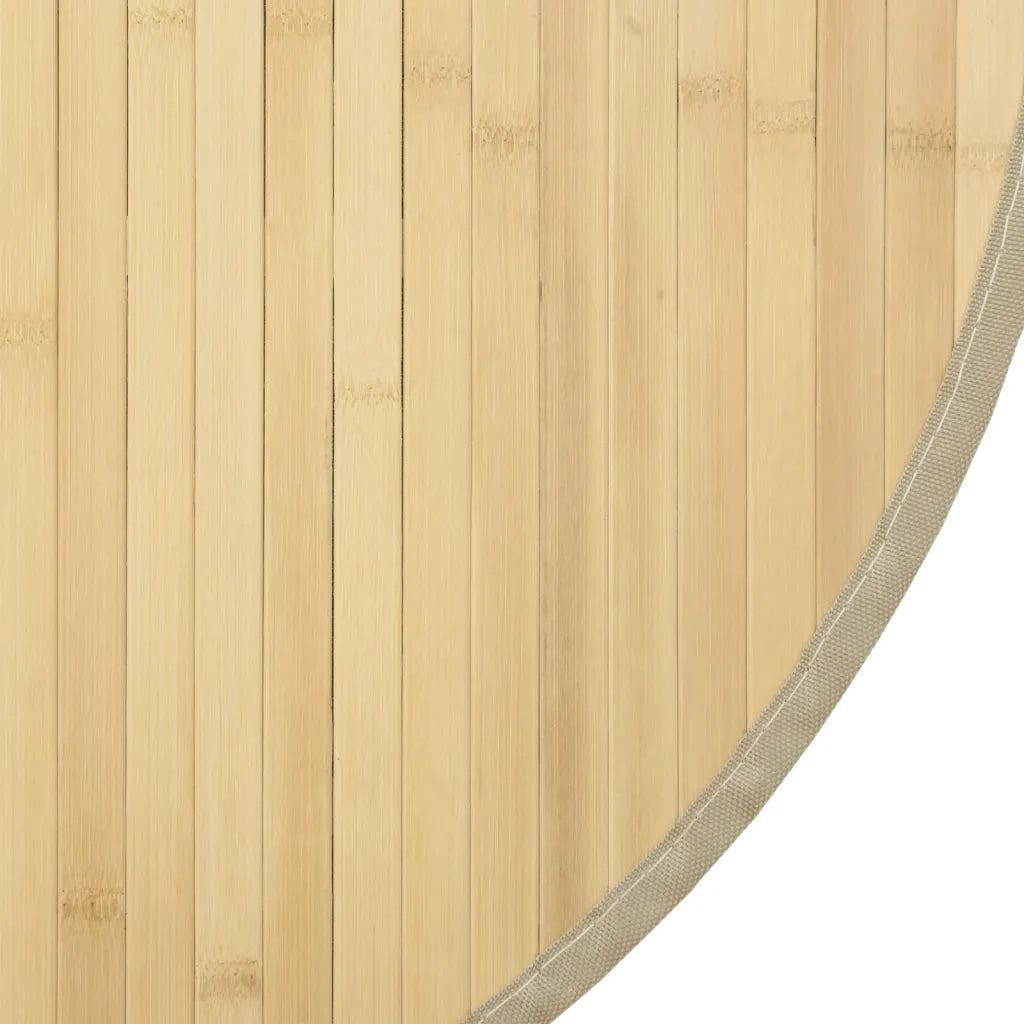 Tappeto del soggiorno | Tappeto Rotondo Naturale Chiaro 100 cm in Bamb¨´