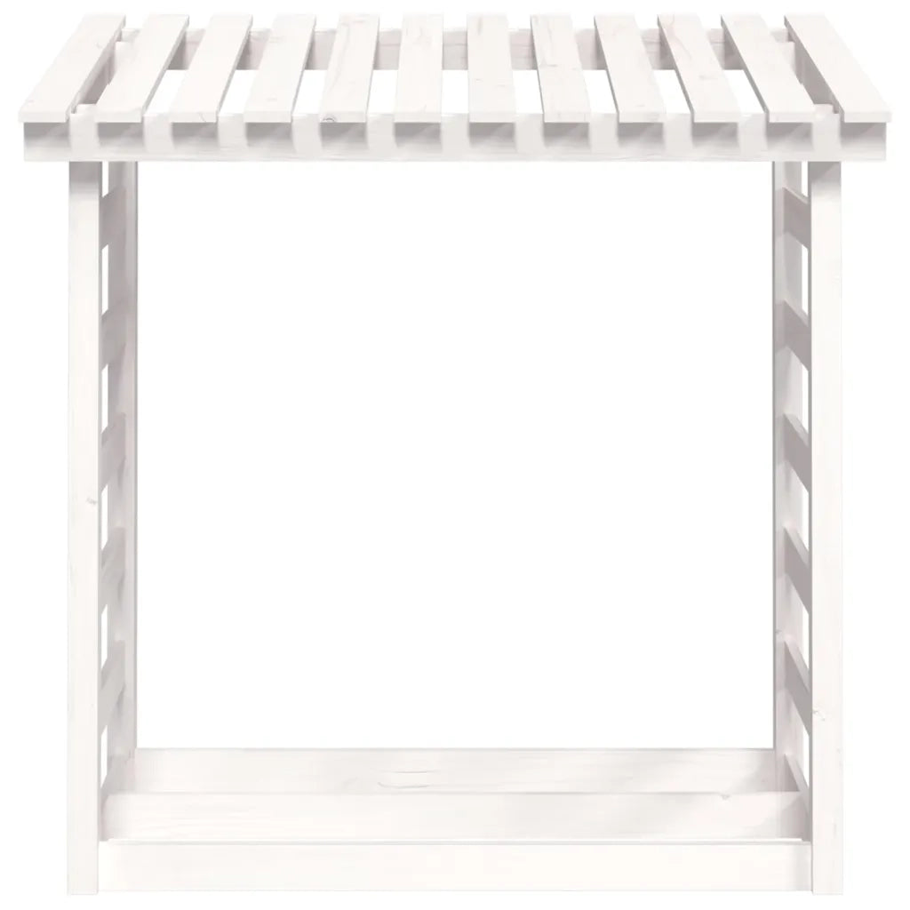 Portalegna Bianco 108x64,5x110 cm in Legno Massello di Pino 822438