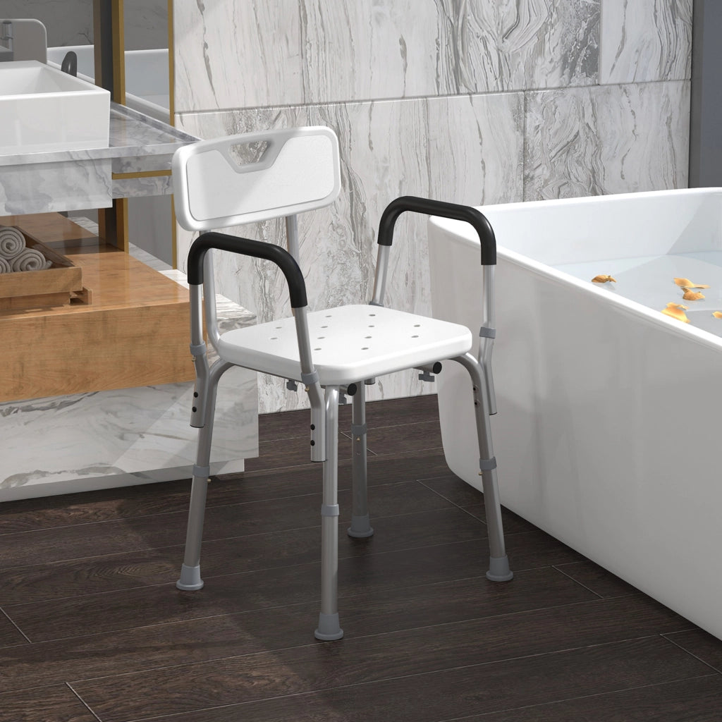 Sedia da Doccia in Alluminio ¨C Minimal ¨C Bianco 51.5x51.5x71-84cm