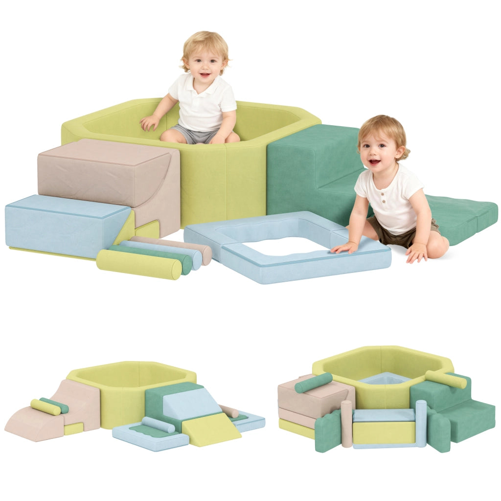 Set gioco motricit¨¤ con piscina palline ¨C Xylo ¨C tessuto lavabile 160x137,5x30 cm multicolore