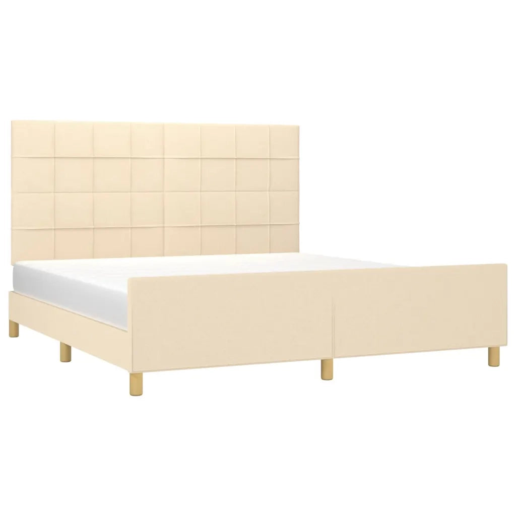 Giroletto senza Materasso-Struttura Letto Crema 180x200 cm in Tessuto 131161