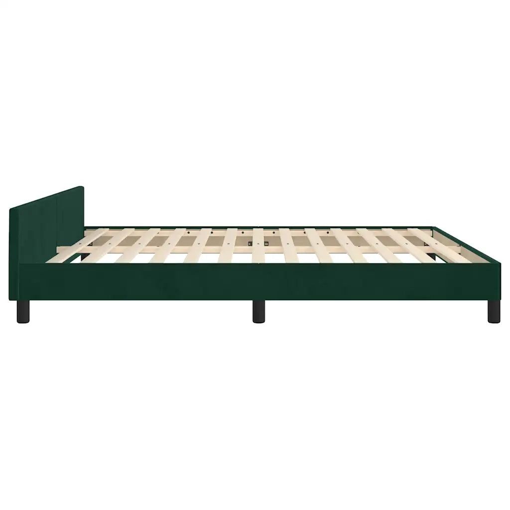 Giroletto senza Materasso-Struttura Letto Verde Scuro 160x200 cm in Velluto 919361