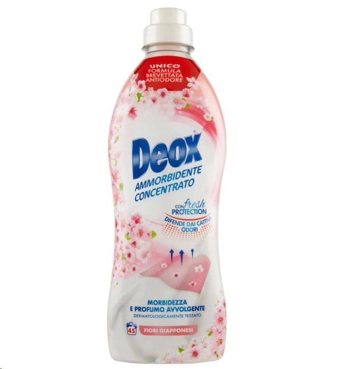 DEOX SET 4 CONFEZIONI AMMORBIDENTE CONCENTRATO LAVATRICE FIORI GIAPPONESI180 LAVAGGI 900 ML L'UNO