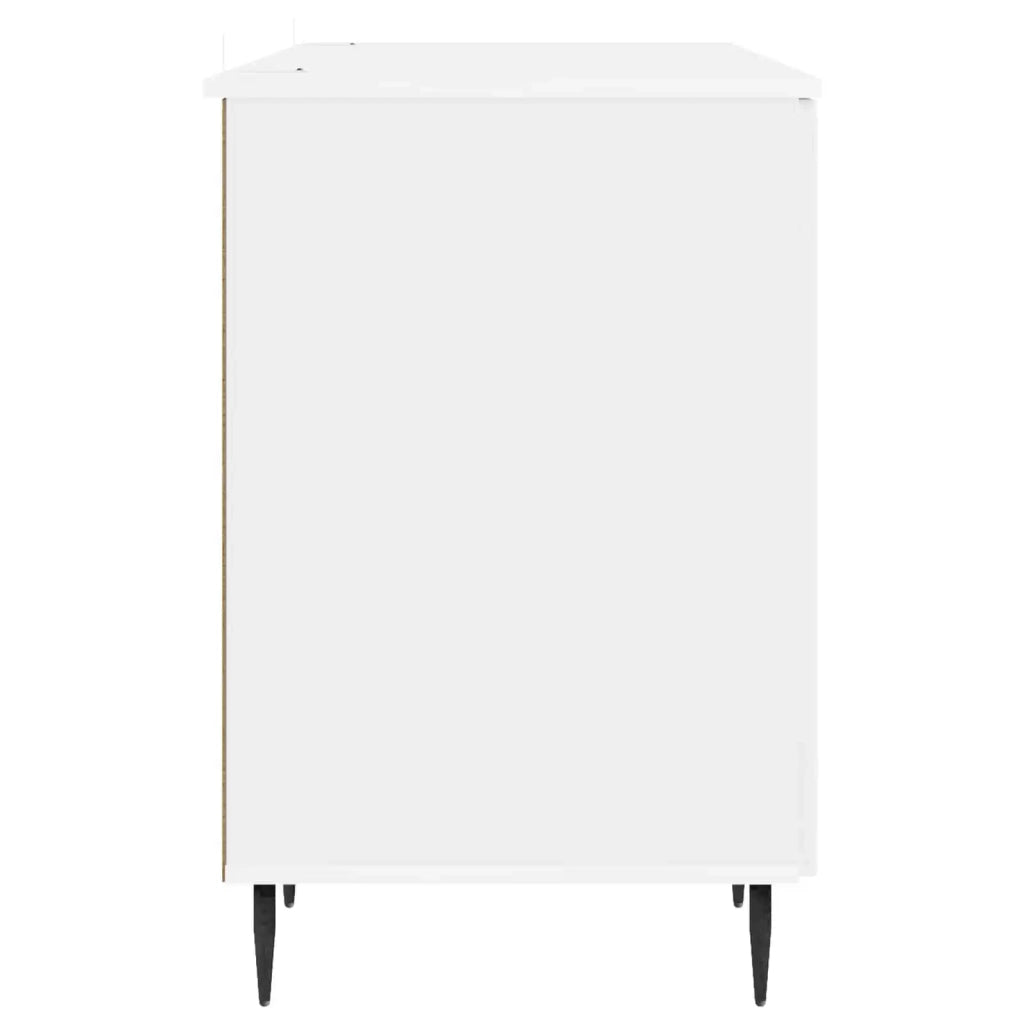 Scrivania | Tavolo da Ufficio Bianco Lucido 142,5 x 50 x 75 cm Legno ingegnerizzato