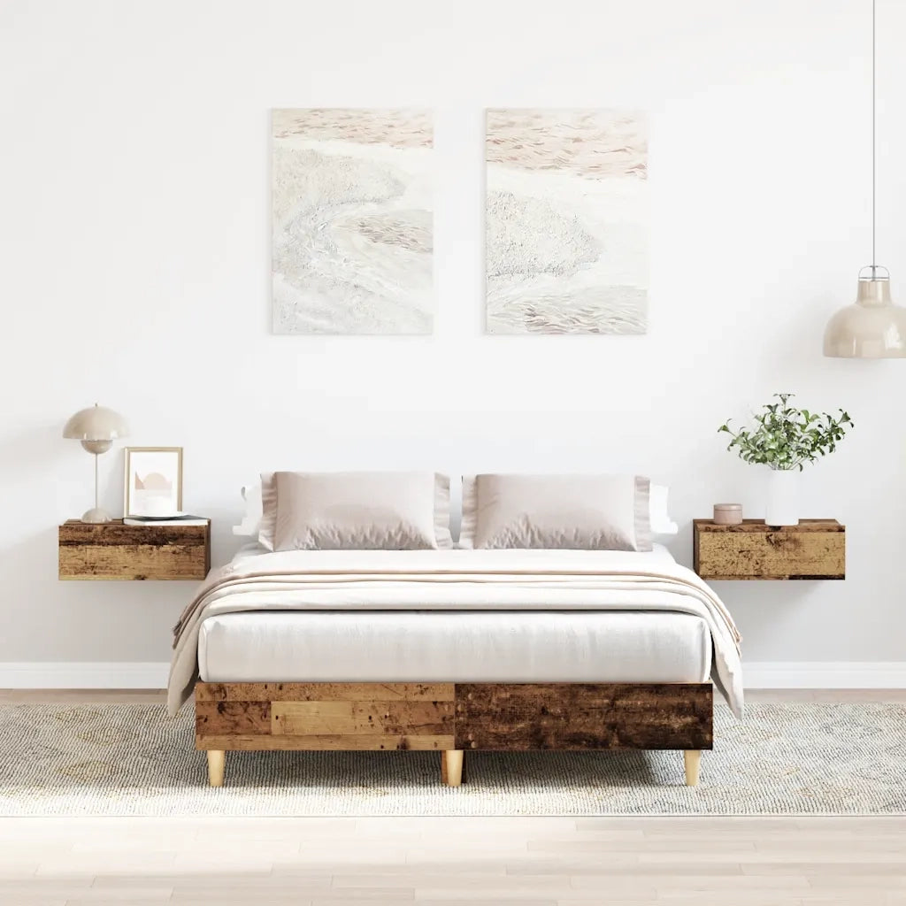 Giroletto senza Materasso-Struttura Letto Legno Antico 135x190 cm in Truciolato