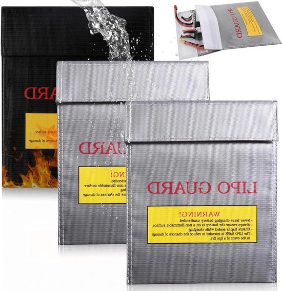Tas di accumulatori sicura 3 pezzi 230 x 180 mm impermeabile e resistente al fuoco con alta resistenza termica.
