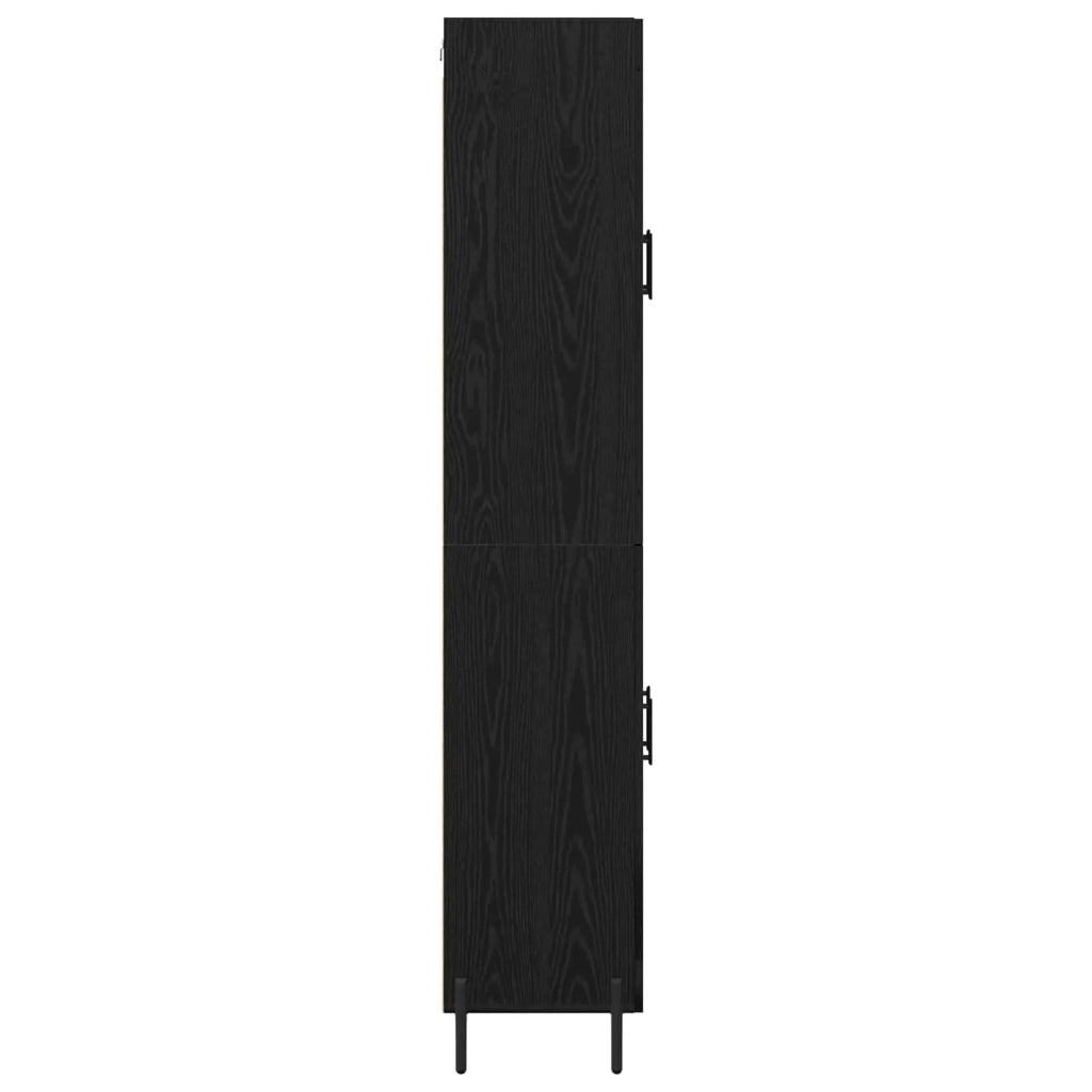 Credenza-Buffet-Armadio da cucina Rovere Nero 69,5 x 34 x 180 cm Legno multistrato 246316