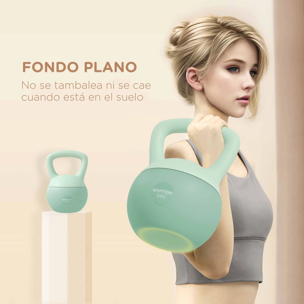Kettlebell 8 kg ¨C zephmum ¨C Verde 19x19x28 cm