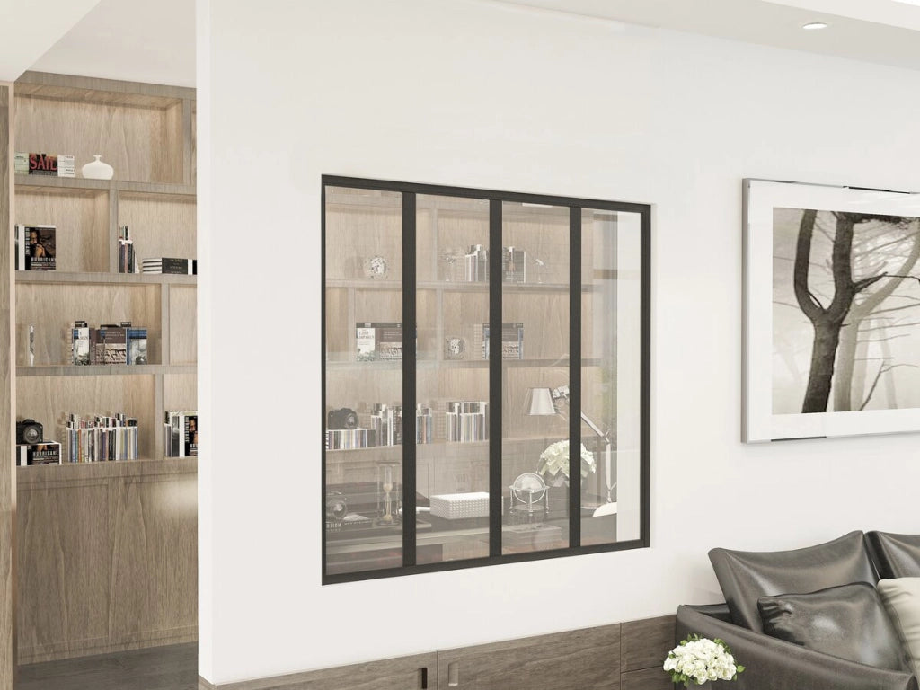 Tettoia in alluminio per officina "Panorama" - 120 x 105 cm - Nero