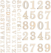 Lettere in Legno 124 Pezzi - Lettere Maiuscole/Mine - Numeri 0-9 - Buxus - Decorazione/Scrapbooking - Accessori Manuali - Lettere Alfabeto
