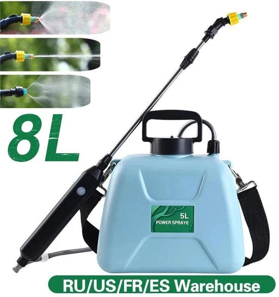 Spazzolatrice per piante - 8L - Caricabile via USB - 3.7V - Aspiratore d'acqua - 3 pezzi - Giocatore d'acqua - Verde - 30cm - Con cinturino per spalla
