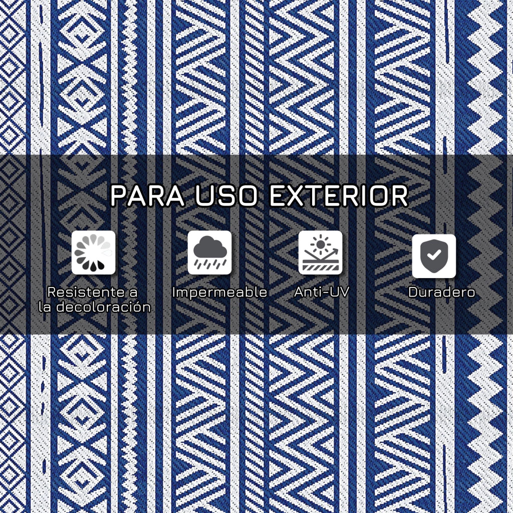 Tappeto Reversibile 182x274 cm ¨C zephmum ¨C Blu Scuro e Bianco