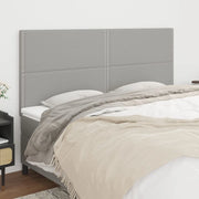 Testiera-Testata Decorativa Grigio Chiaro 200x5x118/128 cm Tessuto 778104
