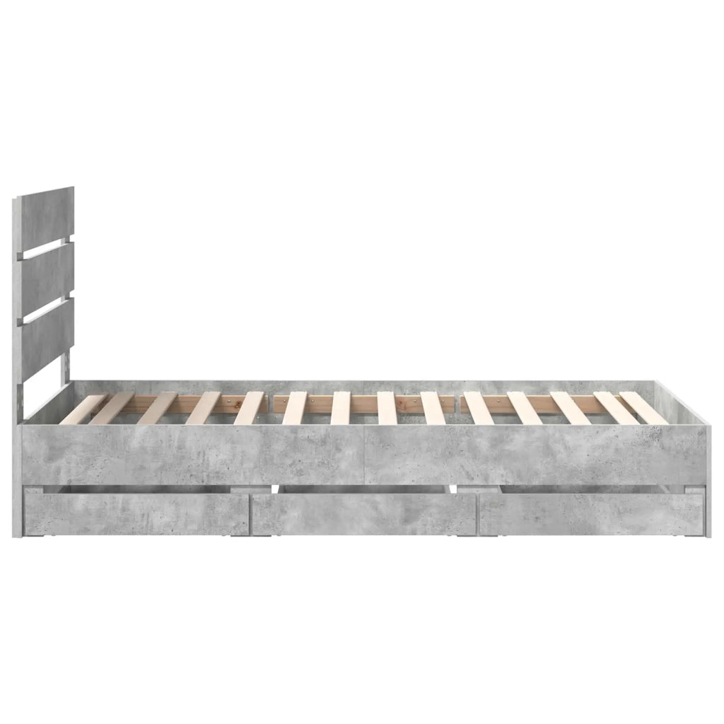 Struttura del letto con cassetto Grigio cemento 90 x 200 cm 3411860
