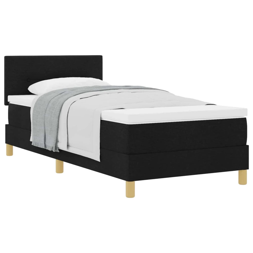 Letto a molle con cuscino Nero 100 x 200 cm Tessuto 3338897
