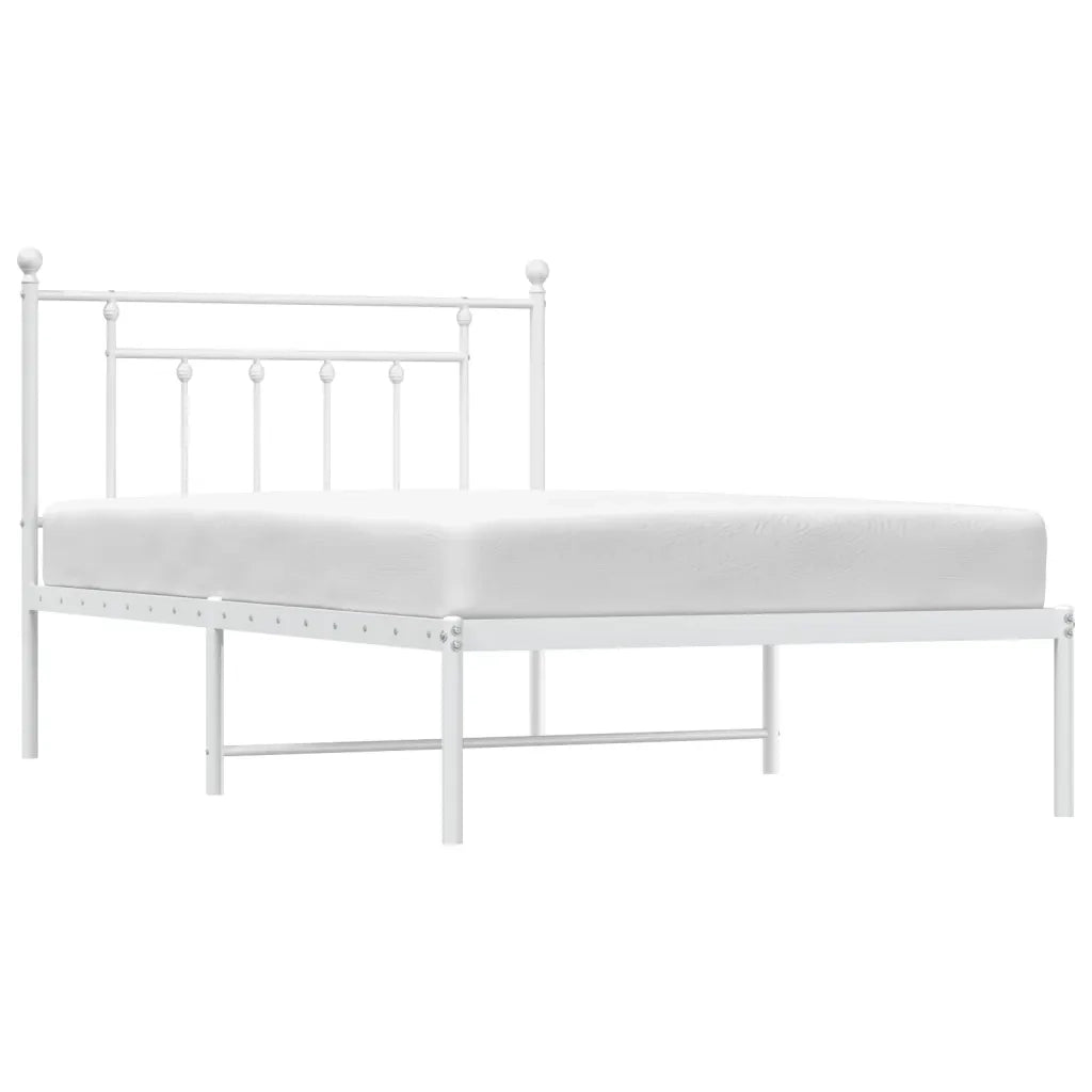 Giroletto con Testiera Metallo Bianco 107x203 cm 353582