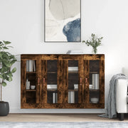 Armadietti a Parete 2 pz Rovere Fumo in Legno Multistrato 3197918