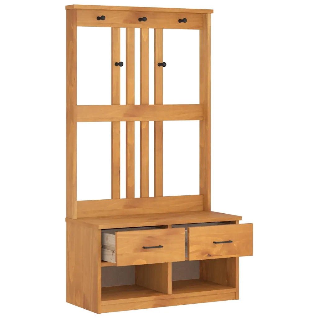Albero da Ingresso SANDNES 87x40x159,5 cm in Legno di Pino 4010490