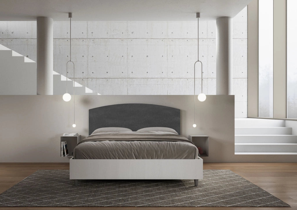 Letto Matrimoniale 160x190 cm con Rete Antilia Grigio
