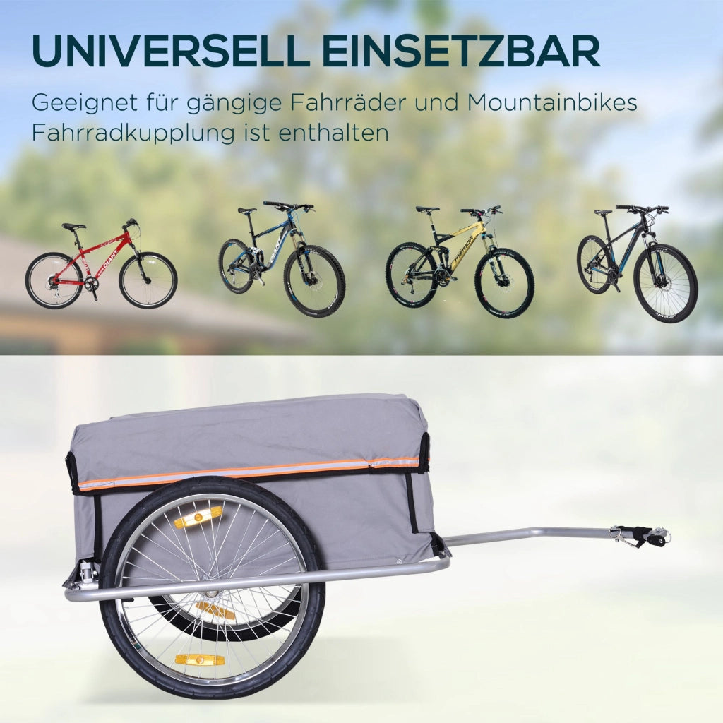 Carrello Trasporto Bici Pieghevole ¨C zephmum ¨C Grigio 140x88x60 cm