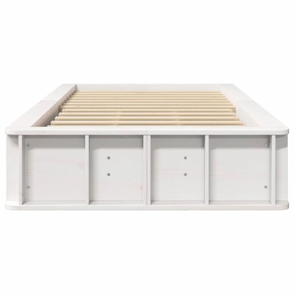 Letto singolo | Letto per adulti | Struttura del letto Bianco 100 x 200 cm Pino massello