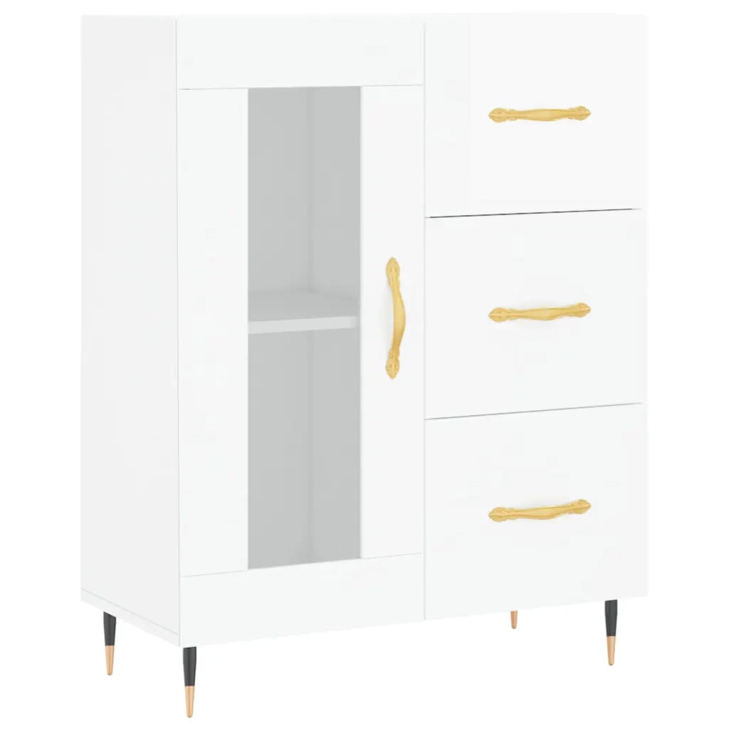 Credenza 69,5x34x90 cm in Legno Multistrato Bianco Lucido 828022