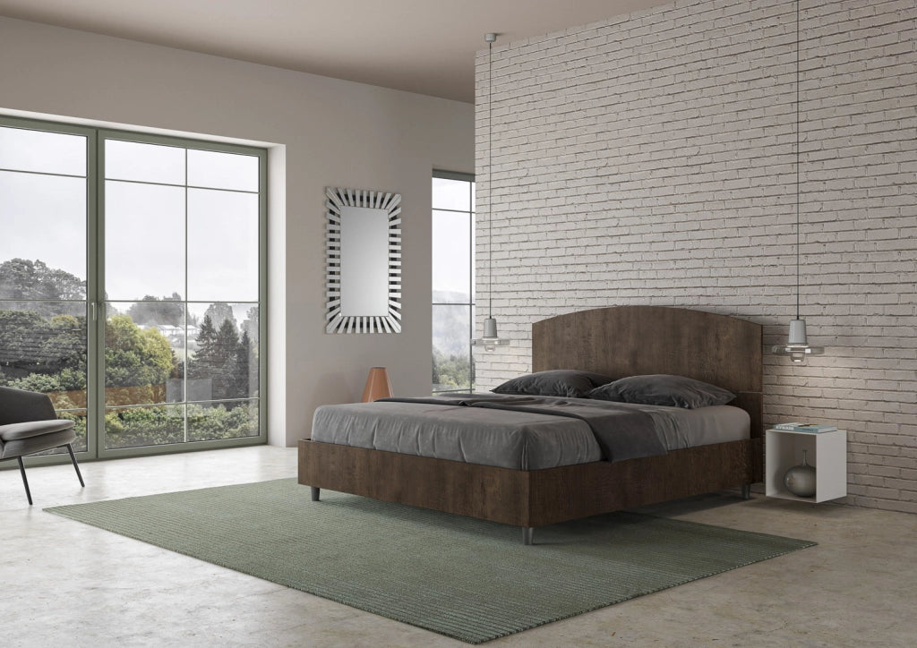 BS COM Letto matrimoniale senza rete 160x200 noce
