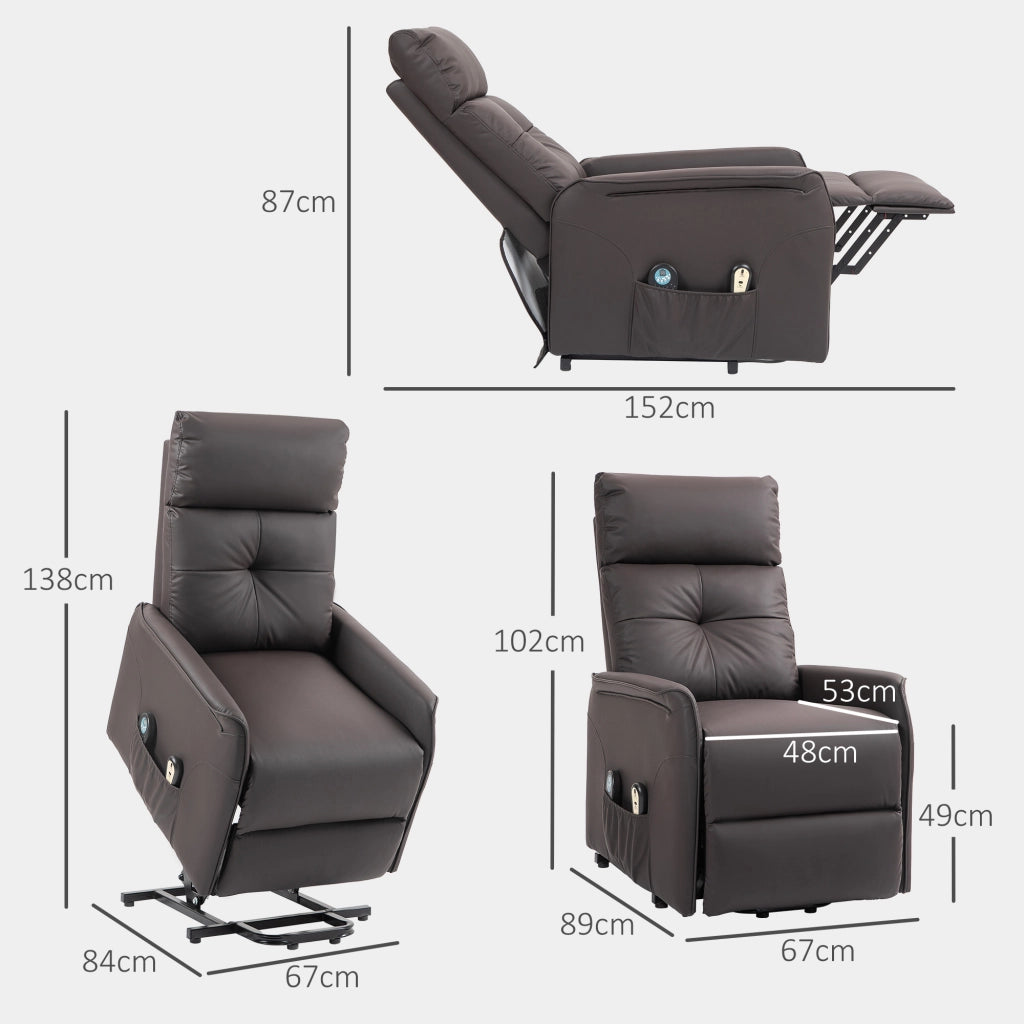 Poltrona Relax Alzapersona Reclinabile Massaggiante Riscaldamento ¨C Xylo ¨C Marrone