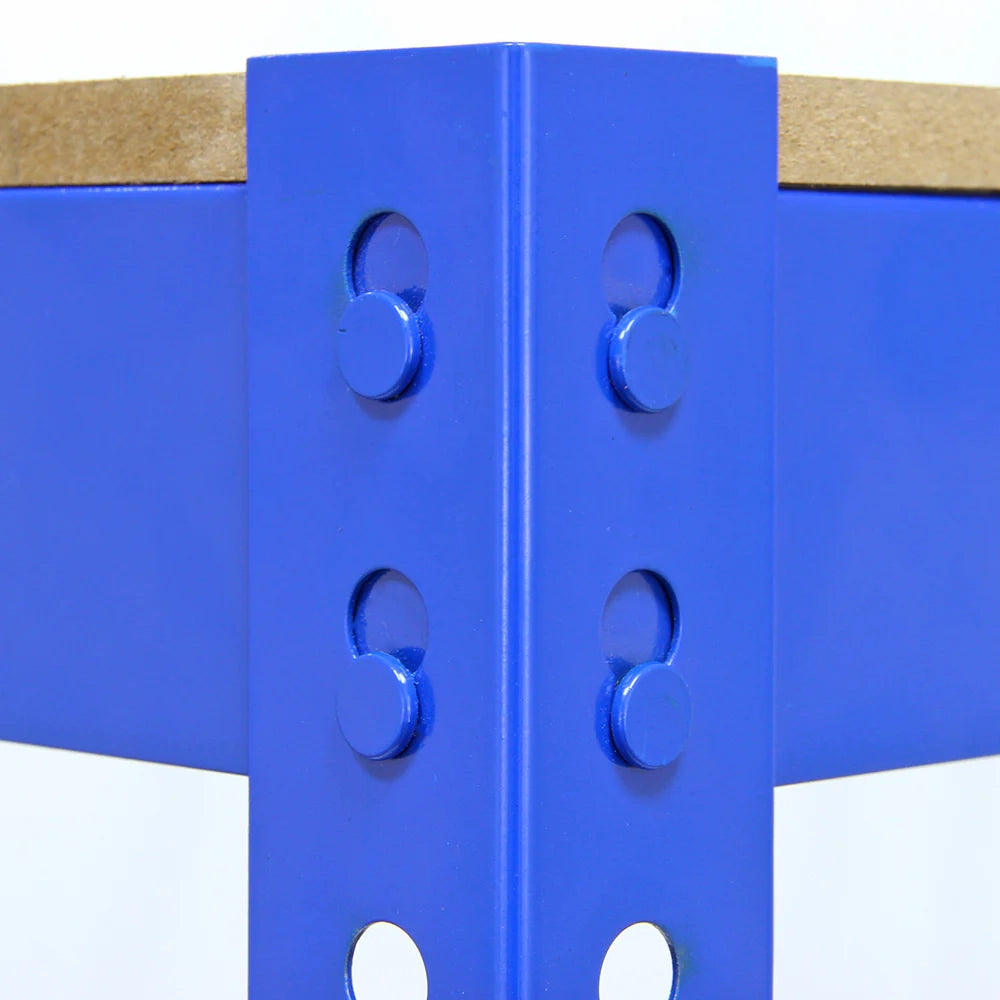 Tavolo da Lavoro Q-Rax Bancone da Lavoro ad Incastro Senza Bulloni in Acciaio e MDF Banco per Garage, Officina e Magazzino - Blu - Larghezza 100cm
