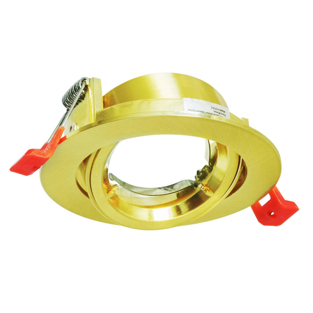 Porta faretto tondo orientabile dorato incasso 8cm supporto luci LED GU10 GU5.3