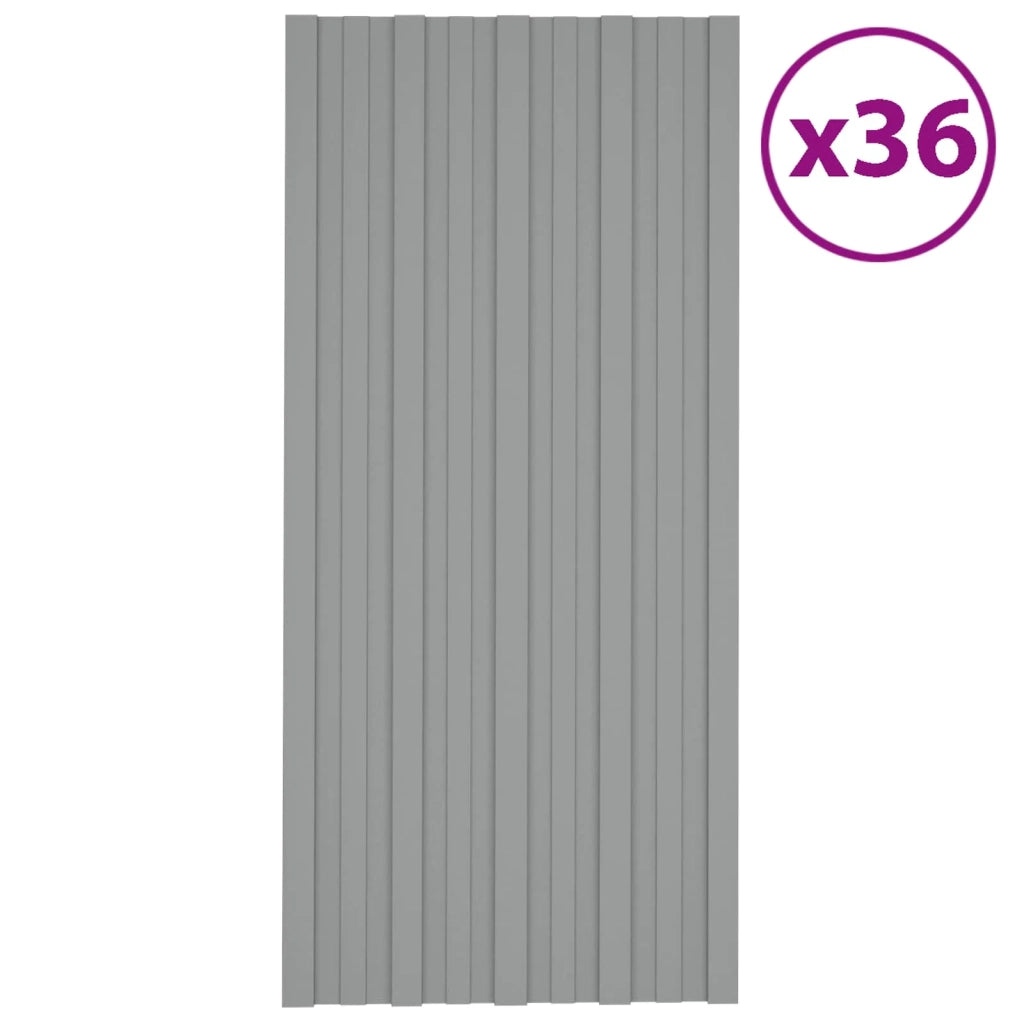 Pannello per tetto 36 pcs Grigio 100 x 45 cm Acciaio zincato 42047124