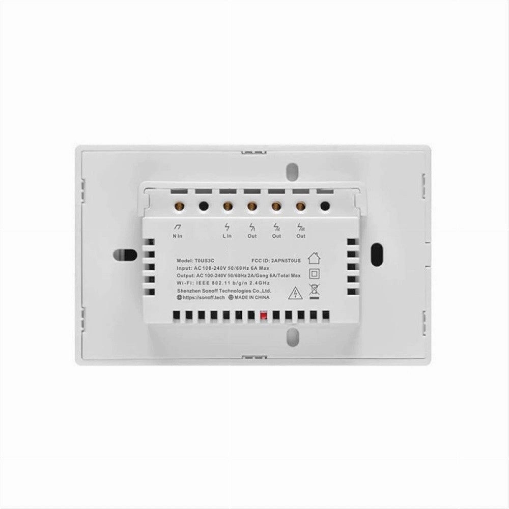 Trade Shop - Interruttore Sonoff Smart 3 Canale Controller Wifi Placca Touch Domotica T2us3c -