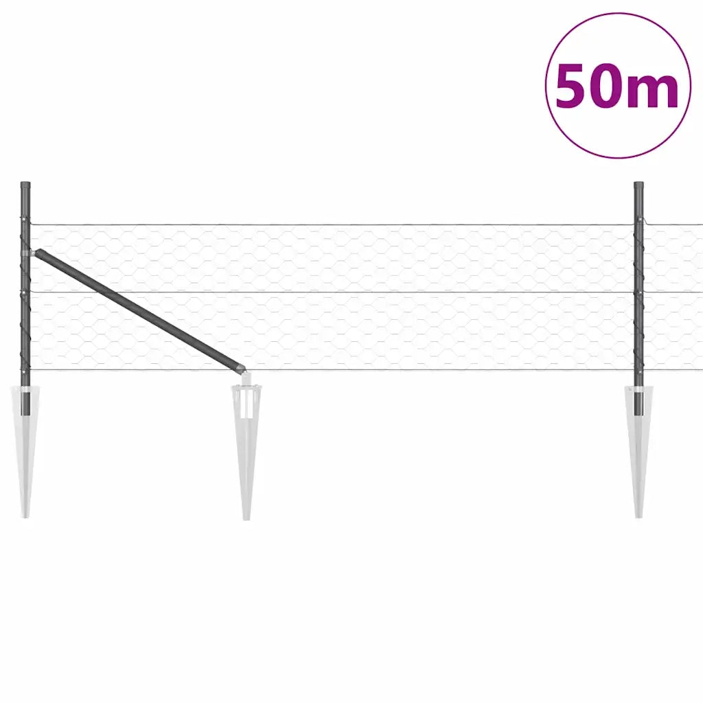 Palo della recinzione Grigio 50 x 0,4 m (rete 50 mm)