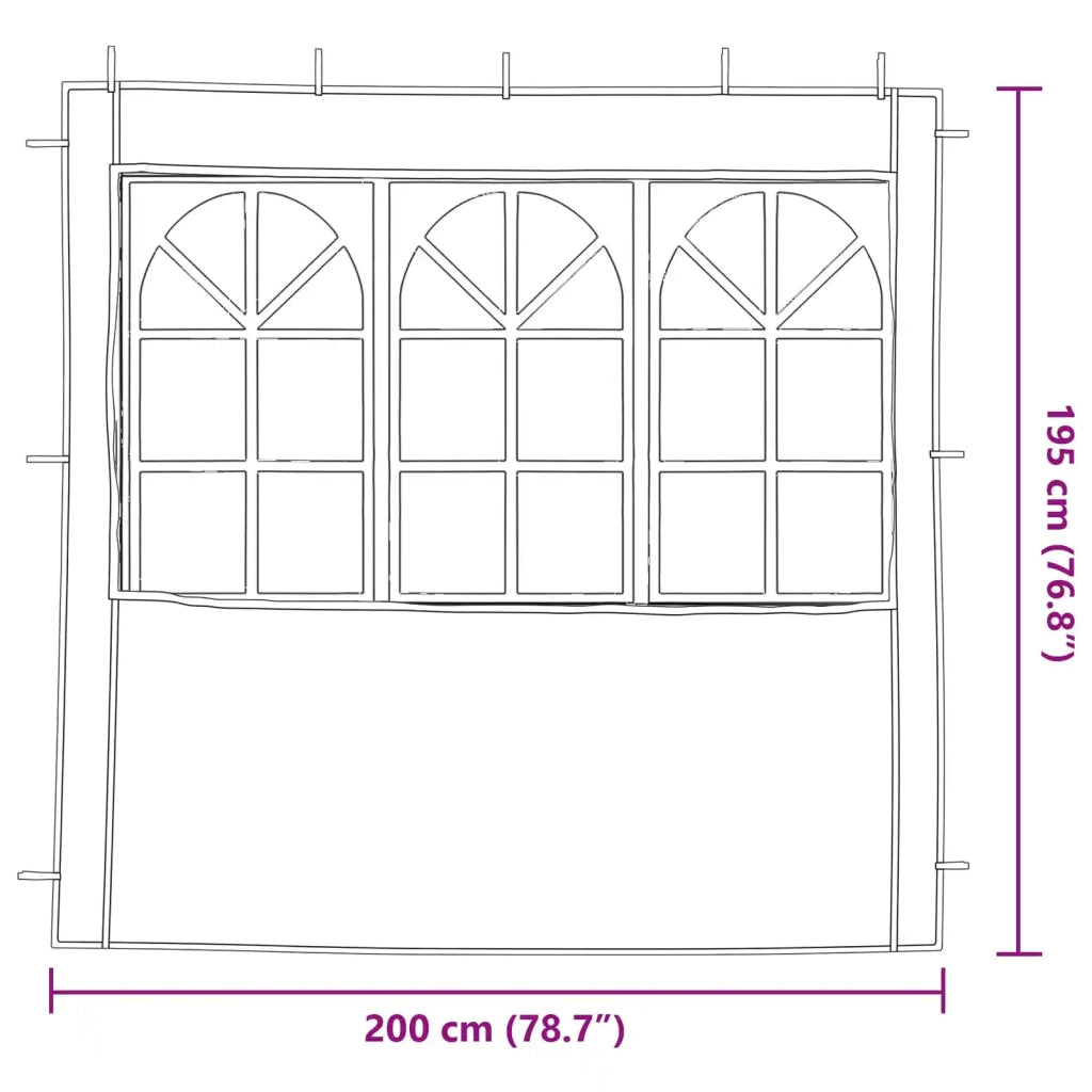 Parete per tenda da festa 2 pcs-Pannello laterale tenda da festa 200 x 195 cm Blu PE e Acciaio
