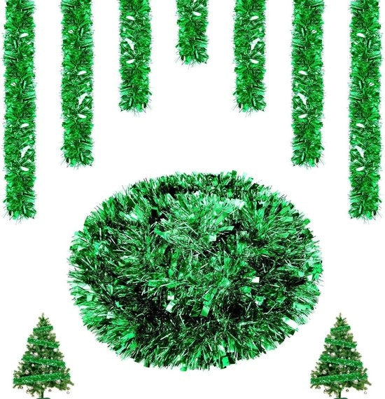 Decorazioni per Natale appese per scale e camini - lanterna a stella dorata con riflessi verdi 10 m
