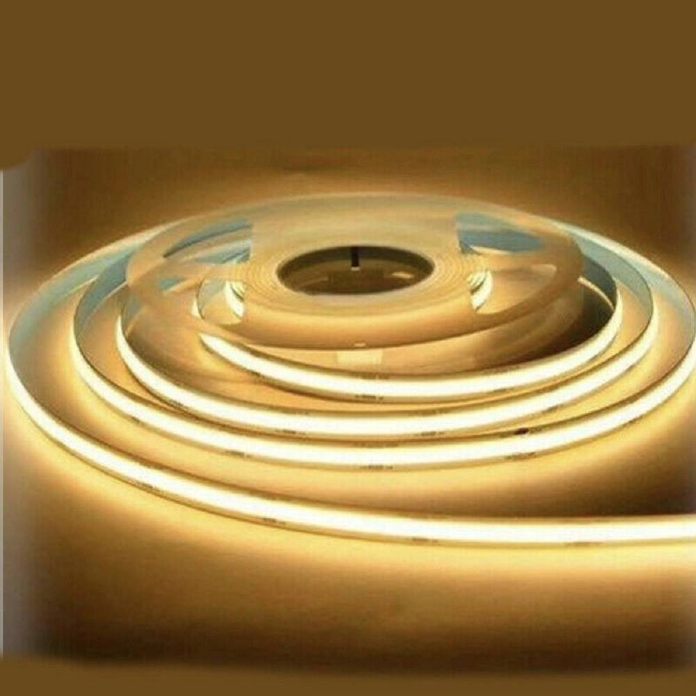 Trade Shop - Striscia Led Flessibile Strip Led Cob 12v 70w Luce Fredda Calda Naturale 12v - -bianco Caldo      -