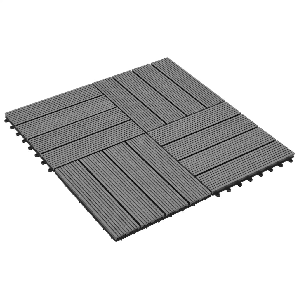 Piastrella per Decking 22 pcs Grigio 30 x 30 cm WPC 3444828