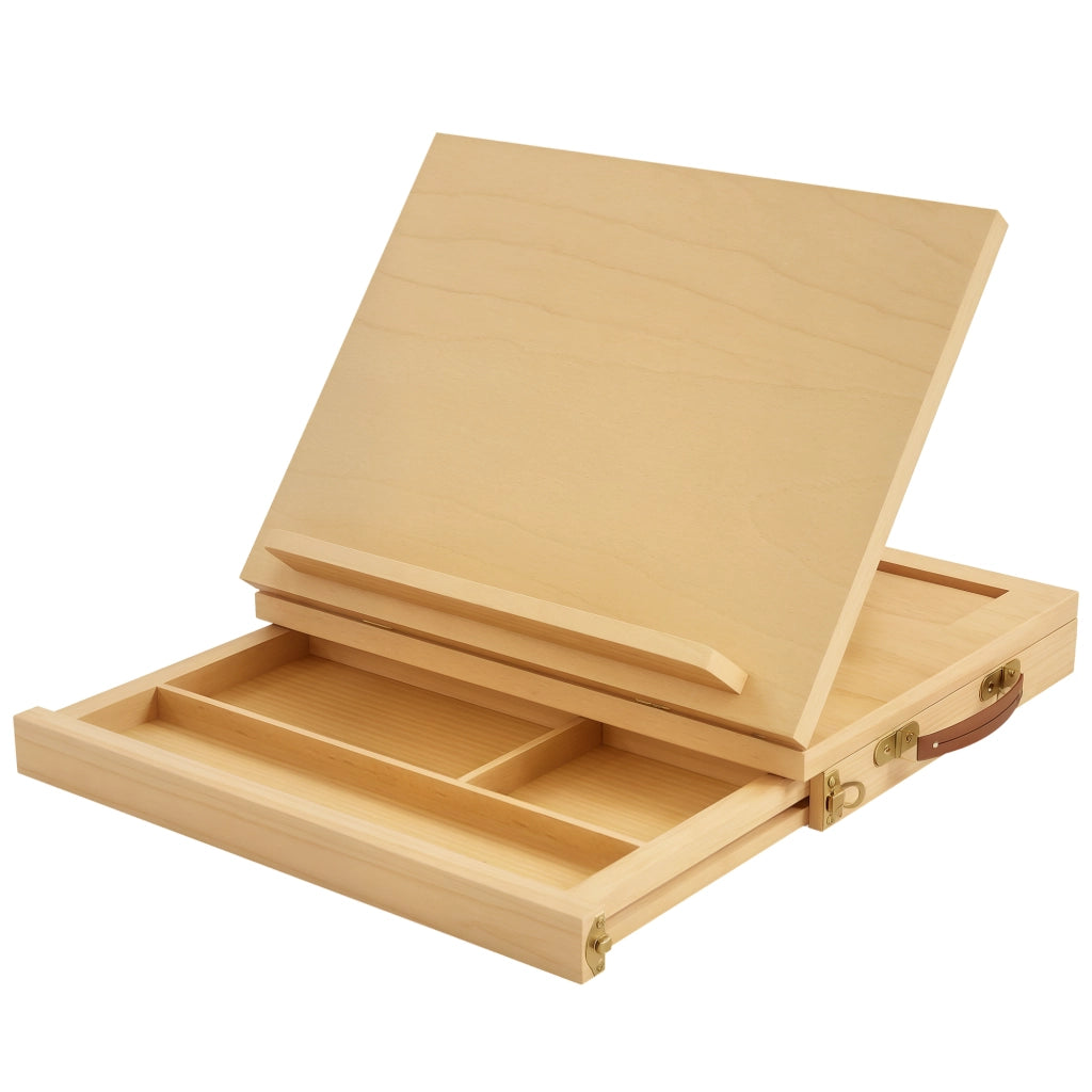 Cavalletto da Tavolo Pieghevole ¨C Xylo ¨C Legno Naturale con Cassetto 33,5x26x26 cm