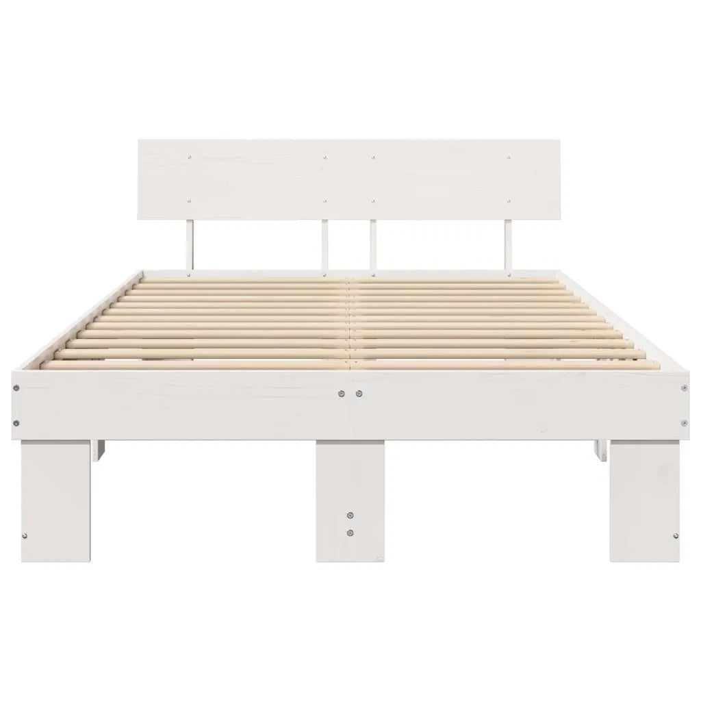 Struttura del letto-Giroletto-Rete del Letto Bianco 140 x 190 cm Pino massello 745704
