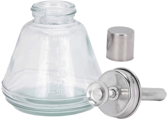 Rimozione Vernice da Unghie 180 ml - Dispensatore a Sifone - Flacone di Vetro - Nucleo in Alluminio - Contenitore di Liquido Ricaricabile - Design Antistatico - Dispensatore di Liquido