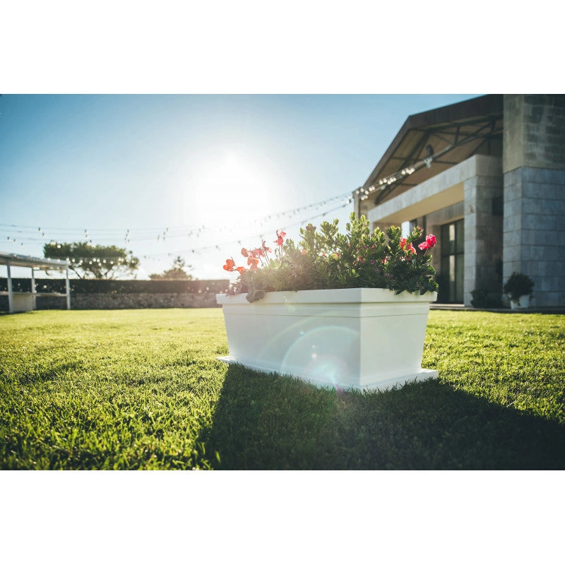 Vaso Fioriera decorativo classico tradizionale 100x47 H38 in polimero resistente impruneta per piante per giardini e terrazze - Made in Italy